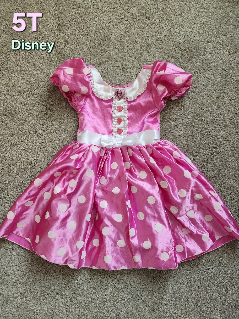 Disney Pink Minnie Mouse Polka Dot Dress Halloween Costume - 5T